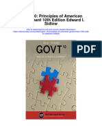 Govt 10 Principles of American Government 10Th Edition Edward I Sidlow Full Chapter