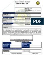 Advisory Group Member Registration Form