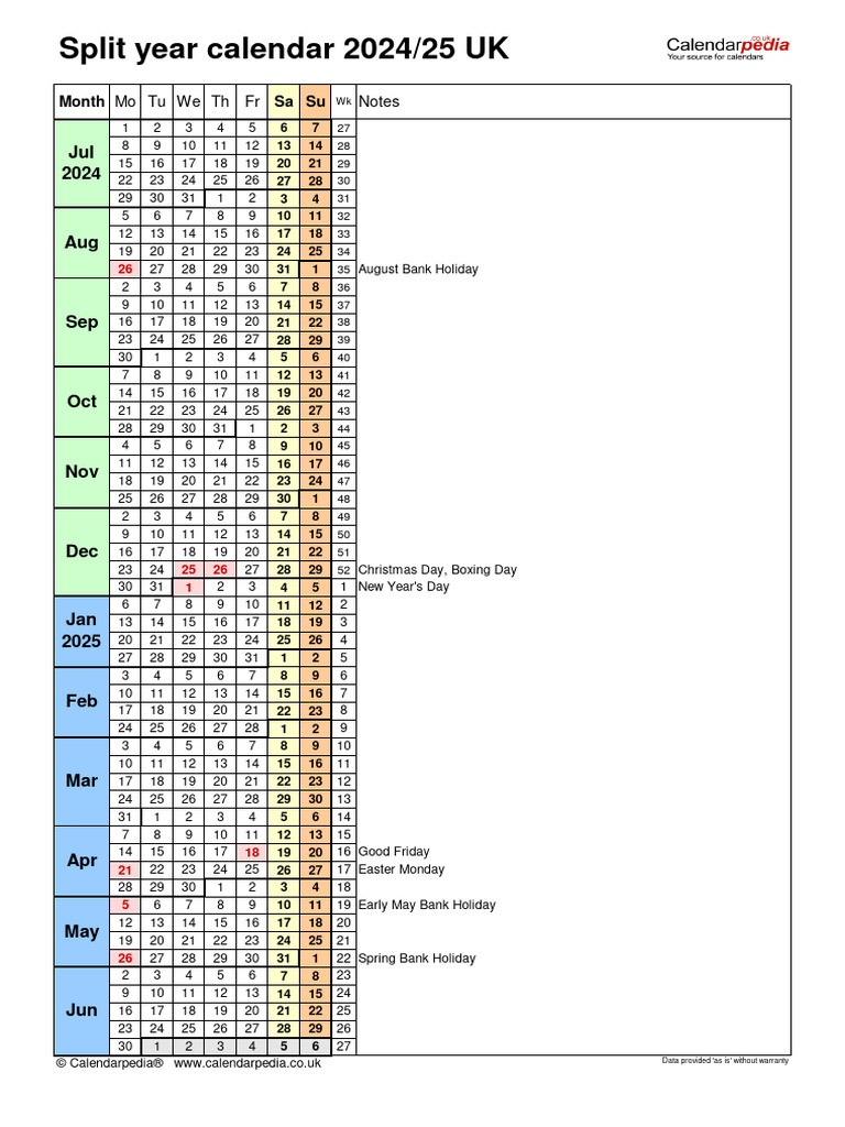 Split Year Calendar 2024 2025 Portrait Rolling | PDF | Christian ...