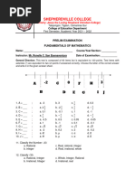 Test Question Funmath Prelim