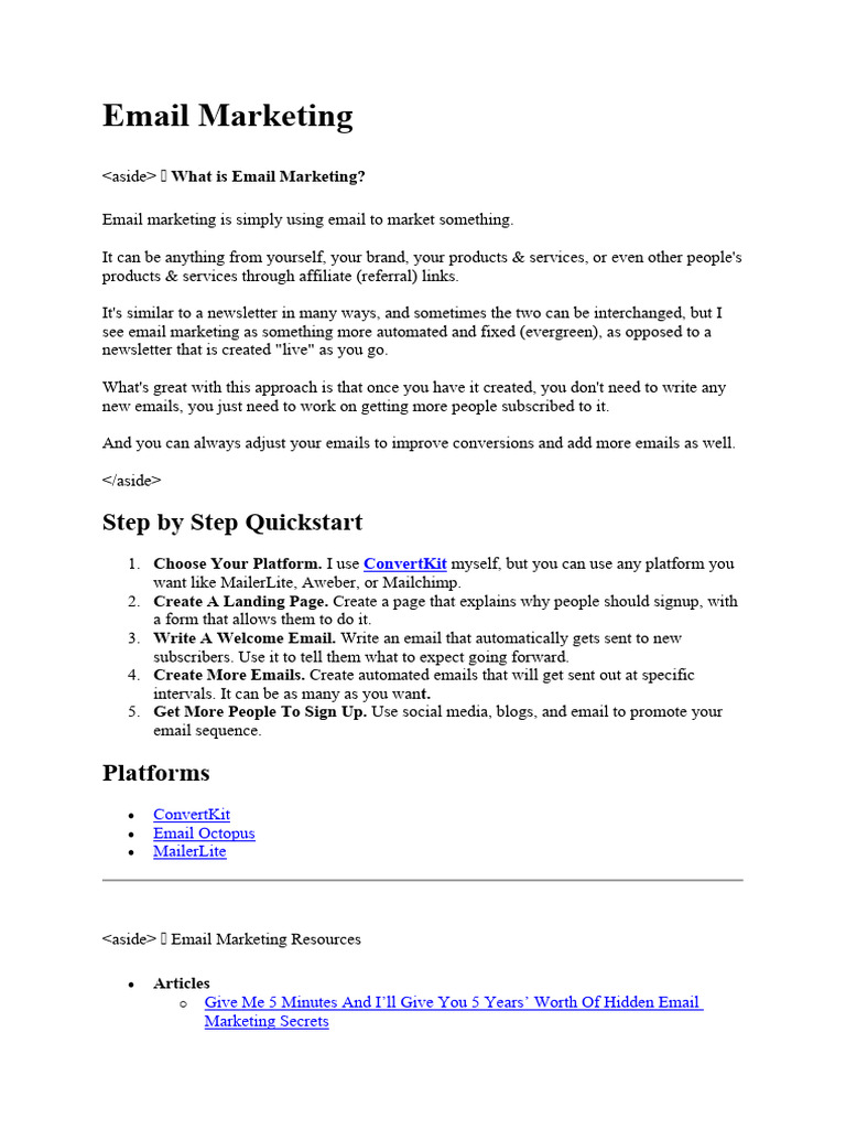 Email Marketing Pdf Career Growth