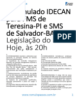 3º Simulado IDECAN para Teresina e Salvador - Legislaçã Do SUS