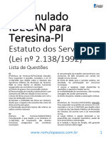 7º Simulado IDECAN (Estatuto Dos Servidores de Teresina-PI)