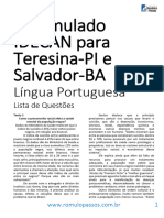 4º Simulado IDECAN Para Teresina e Salvador (Língua Portuguesa)