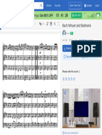 Bach Minuet and Badinerie Sheet Music For Flute, Oboe, Bassoon, French Horn (Woodwind Quartet)