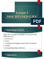 Lesson 3. DISCIPLINED LIFE