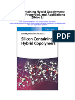 Silicon Containing Hybrid Copolymers Synthesis Properties and Applications Zibiao Li All Chapter