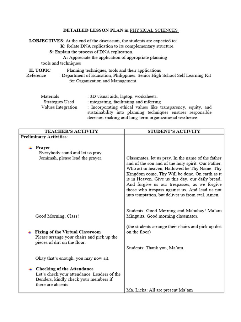 DNA Replication Lesson Plan | PDF | Dna | Dna Replication