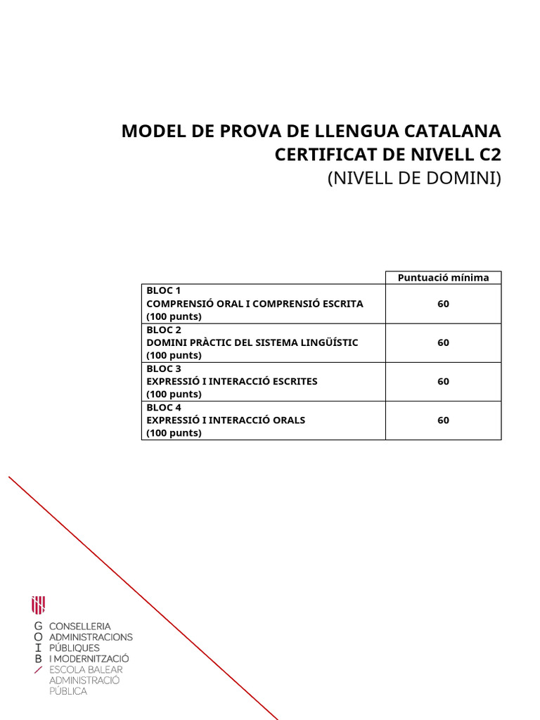 C2 Model de Prova | PDF