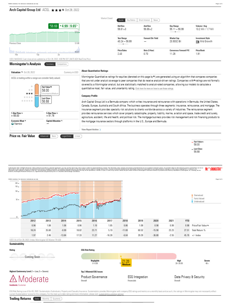 MORNINGSTAR PDF Insurance Fair Value