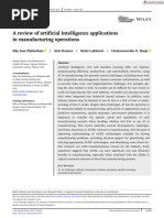 J Adv Manuf Process - 2023 - Plathottam - A Review of Artificial Intelligence Applications in Manufacturing Operations