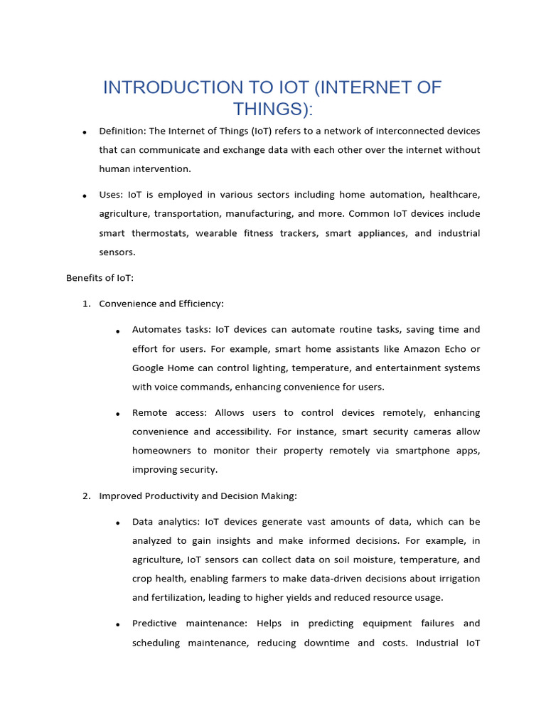 Introduction To Iot Pdf Internet Of Things Computer Security