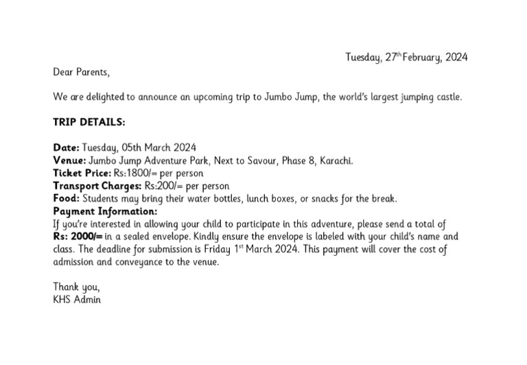 Jumbo Jump Notice | PDF