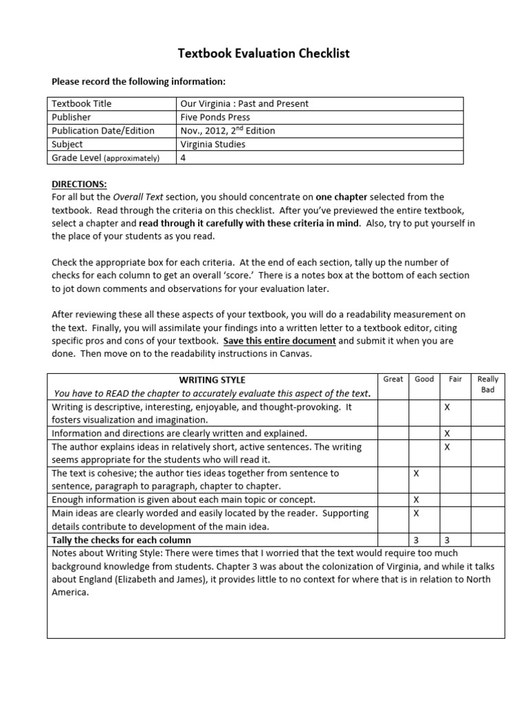 800annotated Textbook Evaluation Checklist 1 Pdf Vocabulary Knowledge