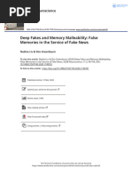 Deep Fakes and Memory Malleability False Memories in The Service of Fake News