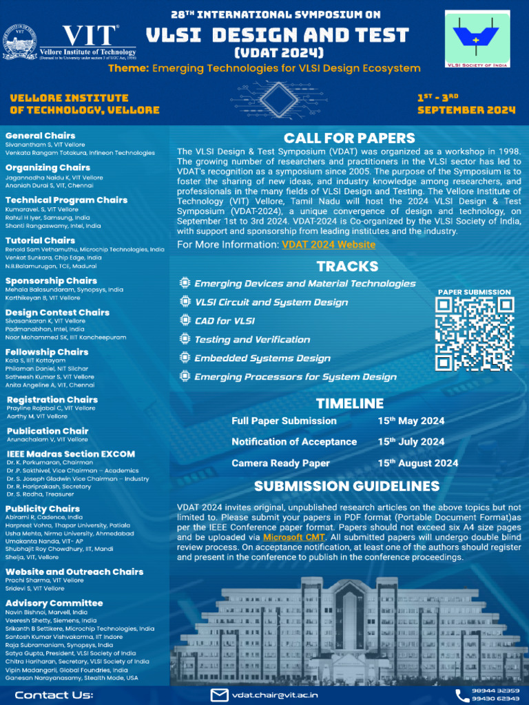 VDAT 2024 Call For Papers v2 PDF Computer Engineering Integrated