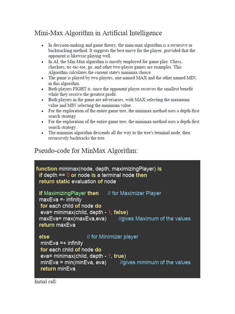 Min Max Example-For Students | PDF | Algorithms And Data Structures ...