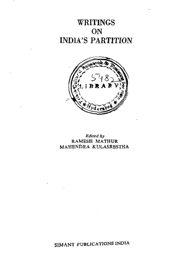 Partition Writings | PDF | Partition Of India | Mahatma Gandhi