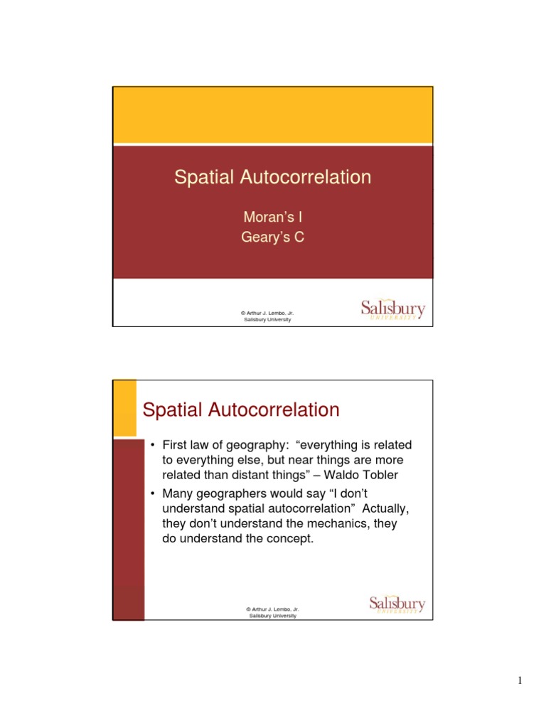 Auto Correlation | PDF | Spatial Analysis | Autocorrelation