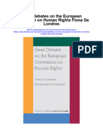 Great Debates On The European Convention On Human Rights Fiona de Londras Full Chapter