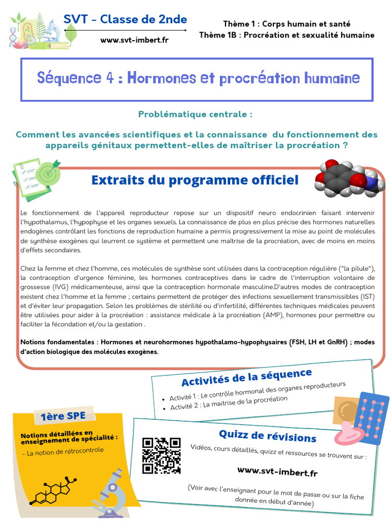 Maîtrise de la procréation et hormones | PDF | Système reproducteur ...