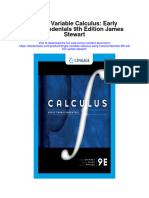 Single Variable Calculus Early Transcendentals 9Th Edition James Stewart All Chapter