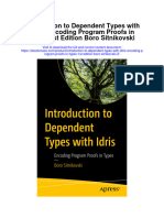 Download Introduction To Dependent Types With Idris Encoding Program Proofs In Types 1St Edition Boro Sitnikovski 2 full chapter