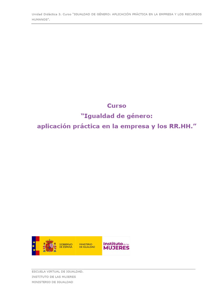 Normativa de Igualdad de Género en Empresas | PDF | Acoso sexual ...