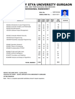 Apeejay Stya University Gurgaon: Provisional Marksheet