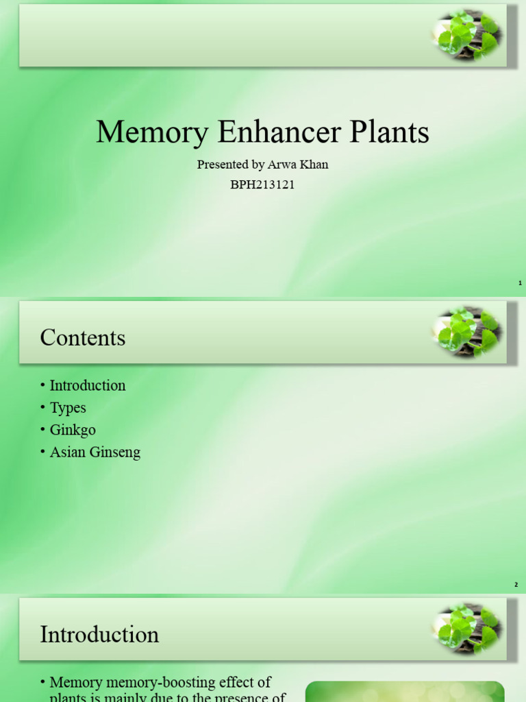 Memory Enhancer Plants | PDF | Attention Deficit Hyperactivity Disorder ...