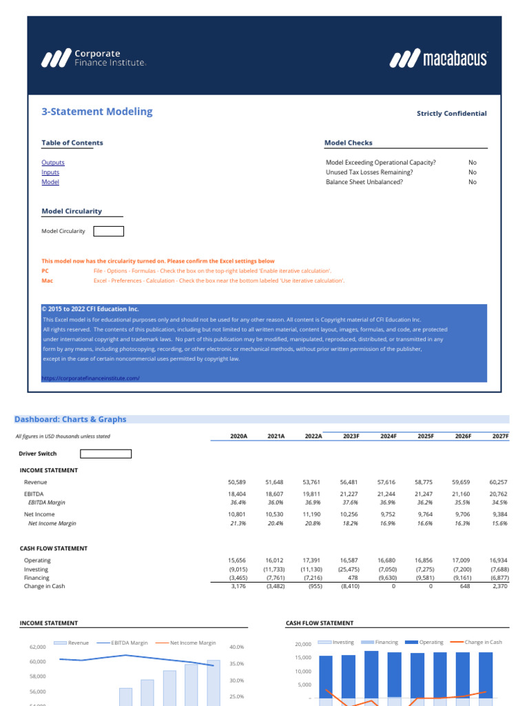 3-Statement Model (Complete) | PDF | Depreciation | Capital Expenditure