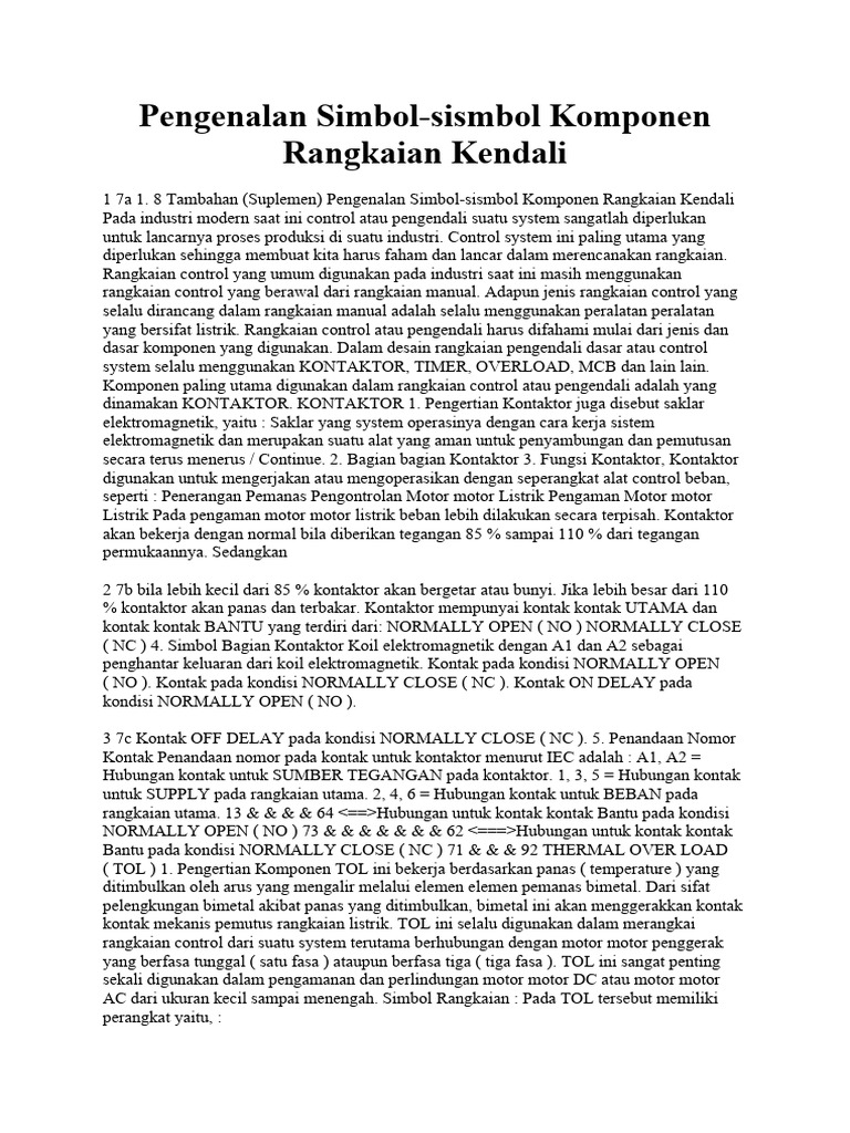 Simbol Komponen Rangkaian Kendali | PDF