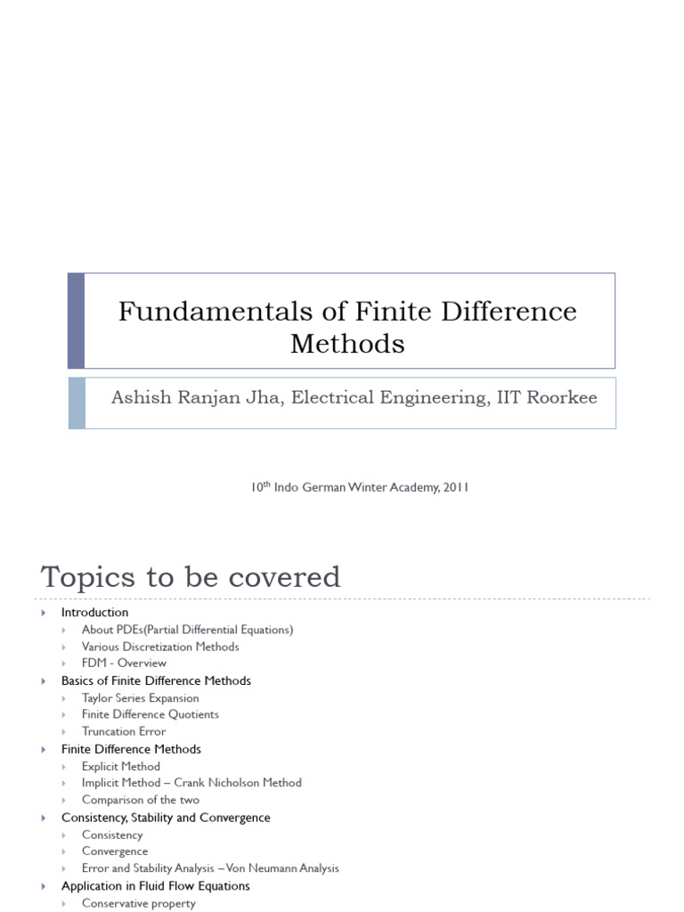 Finite Difference Methods Overview | PDF | Partial Differential ...