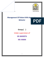 Management of Patient With Aggressive Behavior