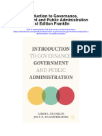 Introduction To Governance Government and Public Administration 1St Edition Franklin Full Chapter