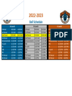 PHHS Bell Schedule 2022-2023