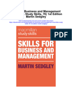 Download Skills For Business And Management Macmillan Study Skills 76 1St Edition Martin Sedgley all chapter