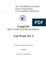 Comp218: European University of Lefke Faculty of Engineering Department of Computer Engineering