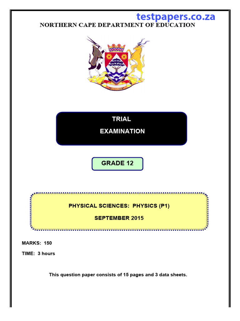 NC 2015 SEPT Physics P 1 | Download Free PDF | Force | Spectral Line