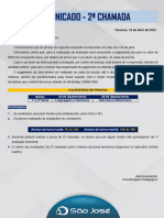 Comunicado - 2ª Chamada - 1ª Avaliação Bimestral - 1ª e 2ª séries