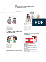 Prova de Diagnostico de Lingua Estrangeira Inglês Vii Etapa Mes de Fevereiro