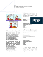 Prova de Diagnostico de Lingua Estrangeira Inglês 1 Mes de Fevereiro