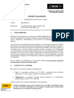 Impedimento Por Consultor de Obra en Ejecucion