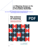 The Science of Meaning Essays On The Metatheory of Natural Language Semantics First Edition Derek Ball Full Chapter