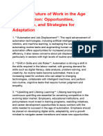 The Future of Work in The Age of Automation - Opportunities, Challenges, and Strategies For Adaptation