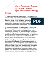 The Role of Renewable Energy in Combating Climate Change - Transitioning To A Sustainable Energy Future