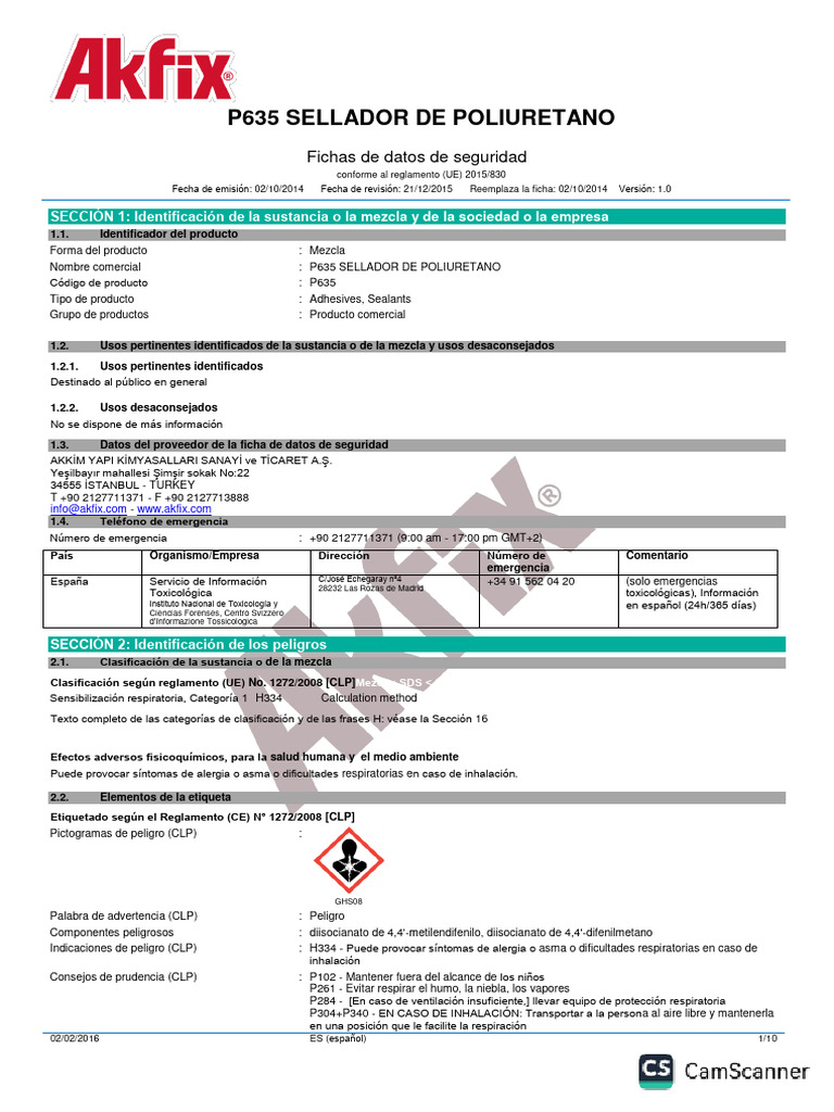 P635 Sellador de Poliuretano | PDF | Fases de la materia | Física ...