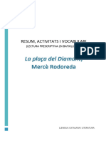 Resum, vocabulari i activitats - La plaça del Diamant, Mercè Rodoreda