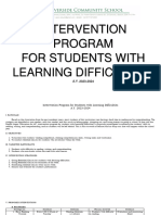 Intervention Program For Students With Learning Difficulties