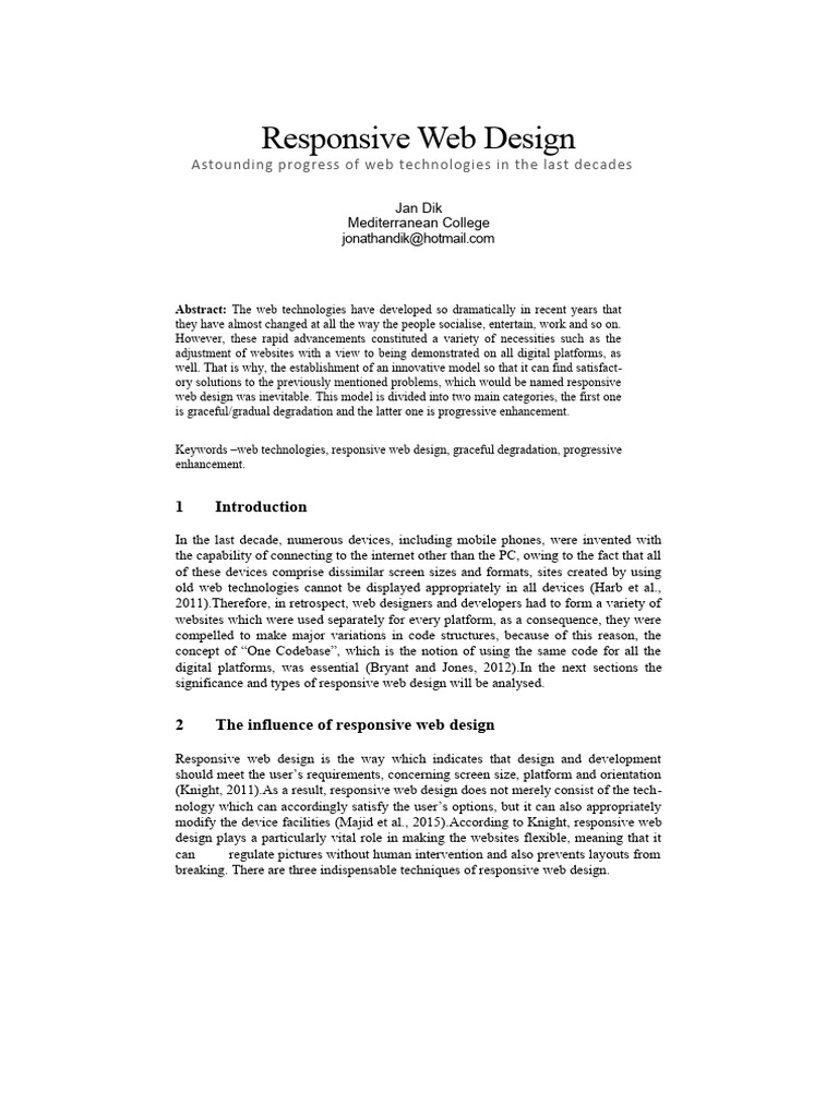 Understanding Responsive Web Design | PDF | Web Design | World Wide Web
